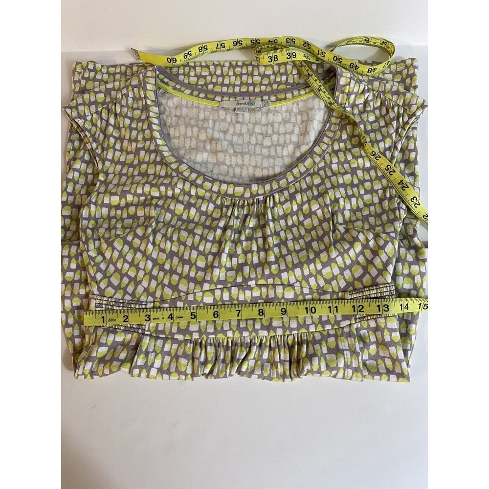 Boden Dress US Size 4P Gray & Lime Green Print Cap Sleeve Jersey Pockets EUC - Picture 13 of 14